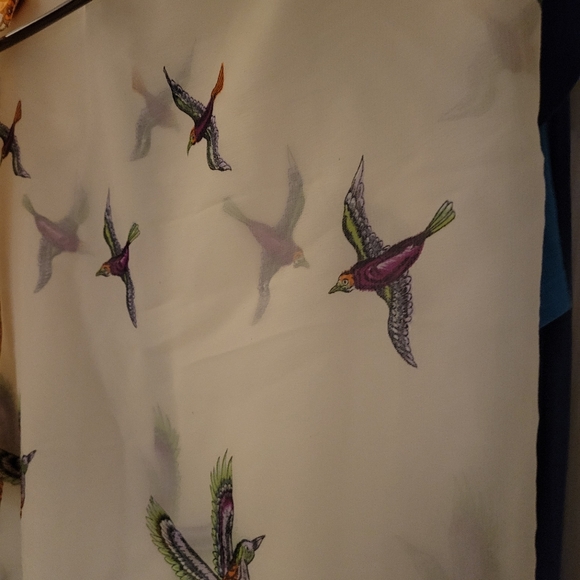 Vintage Colorful Bird Print Fabric - Picture 6 of 11